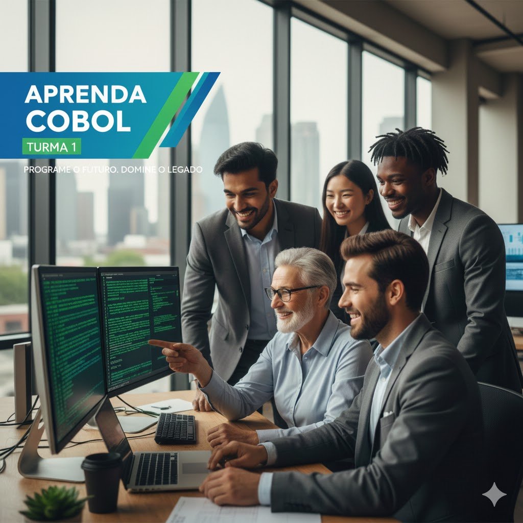 Profissionais de TI em capacitação COBOL para Mainframe — programa de empregabilidade e carreira